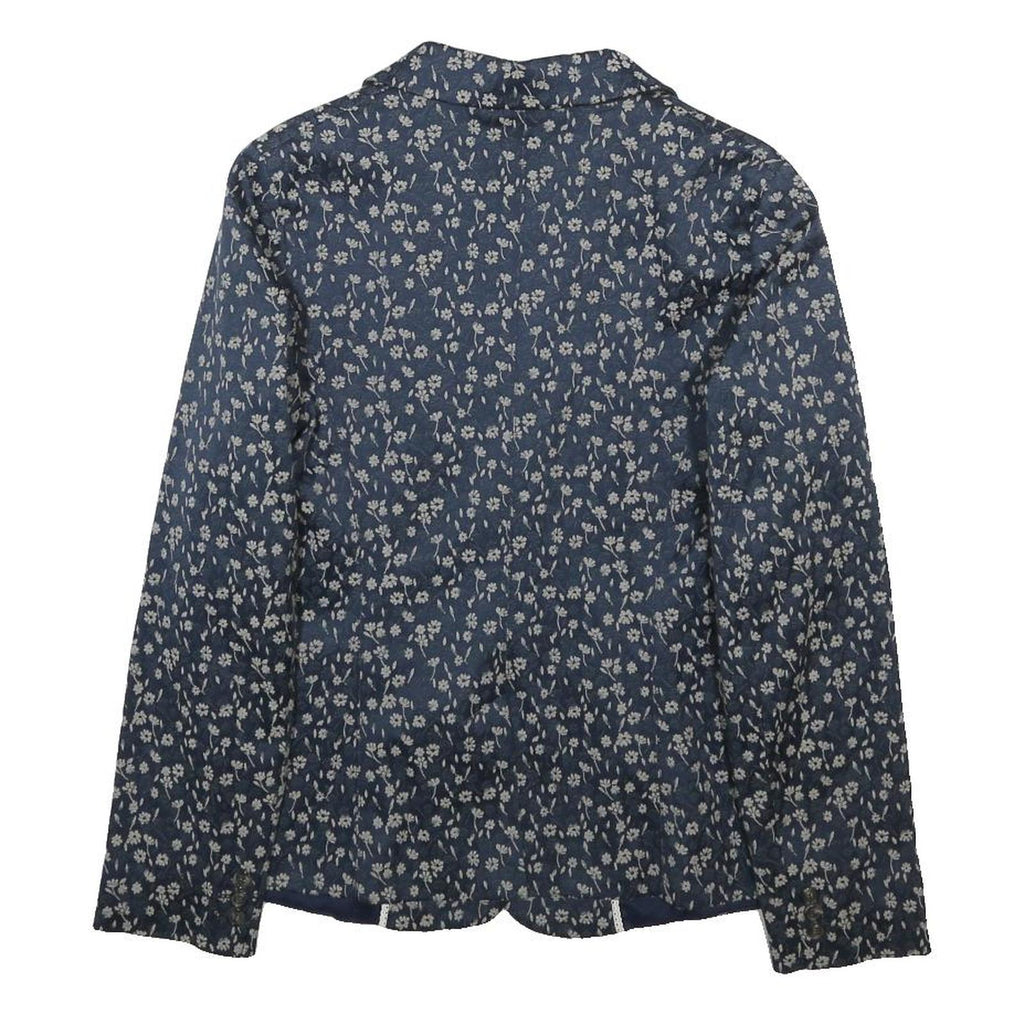 WEEKEND MAX MARA Womens Blue Cotton Blend Floral Jacket UK 14 Button Closure