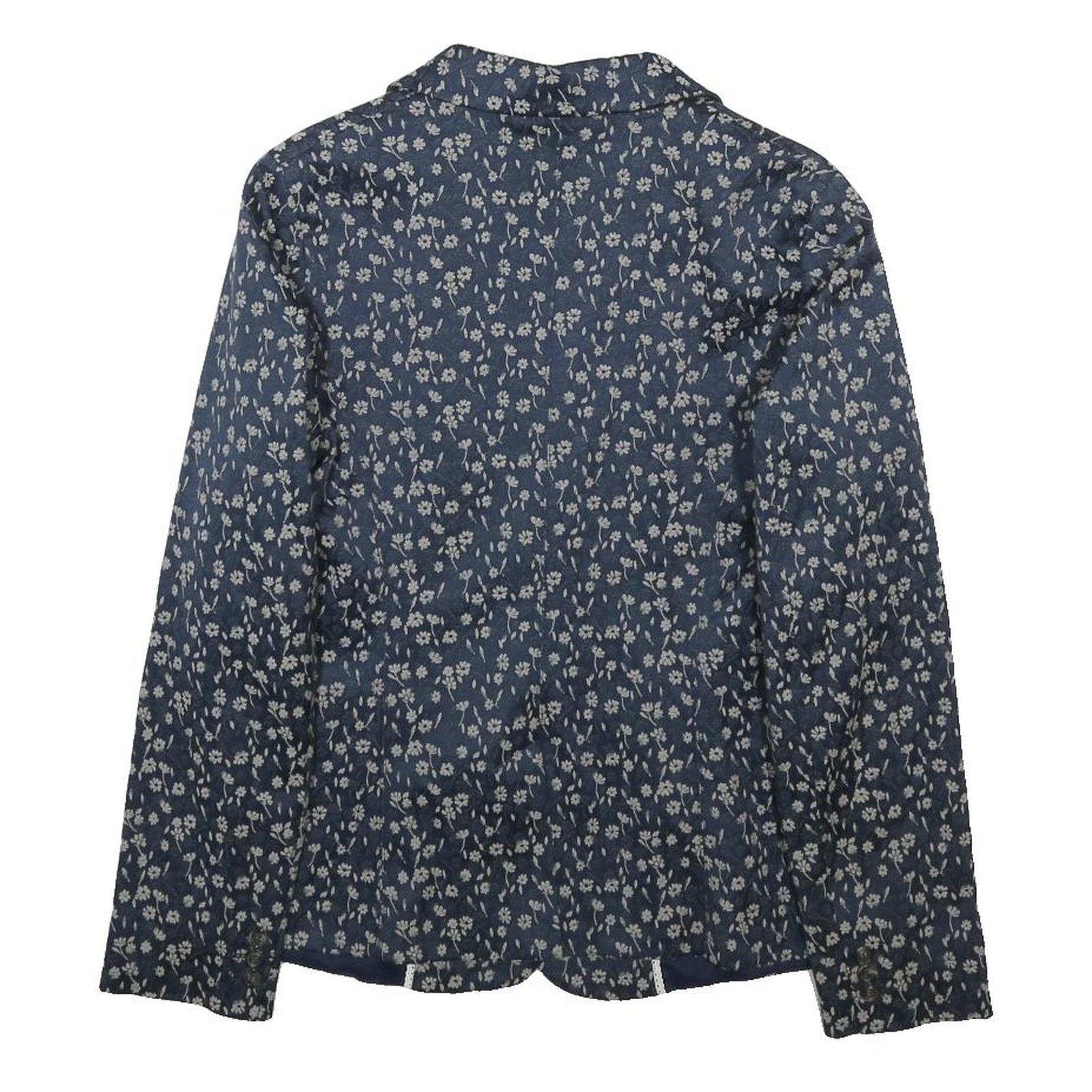 WEEKEND MAX MARA Womens Blue Cotton Blend Floral Jacket UK 14 Button Closure