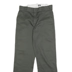 DICKIES Mens Regular Fit Green Cotton Blend Trousers W30 L32 Workwear Straight