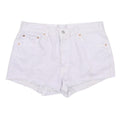 LEVI'S Womens Shorts White Cotton Blend Casual M W34 Distressed Hem