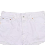 LEVI'S Womens Shorts White Cotton Blend Casual M W34 Distressed Hem
