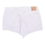 LEVI'S Womens Shorts White Cotton Blend Casual M W34 Distressed Hem