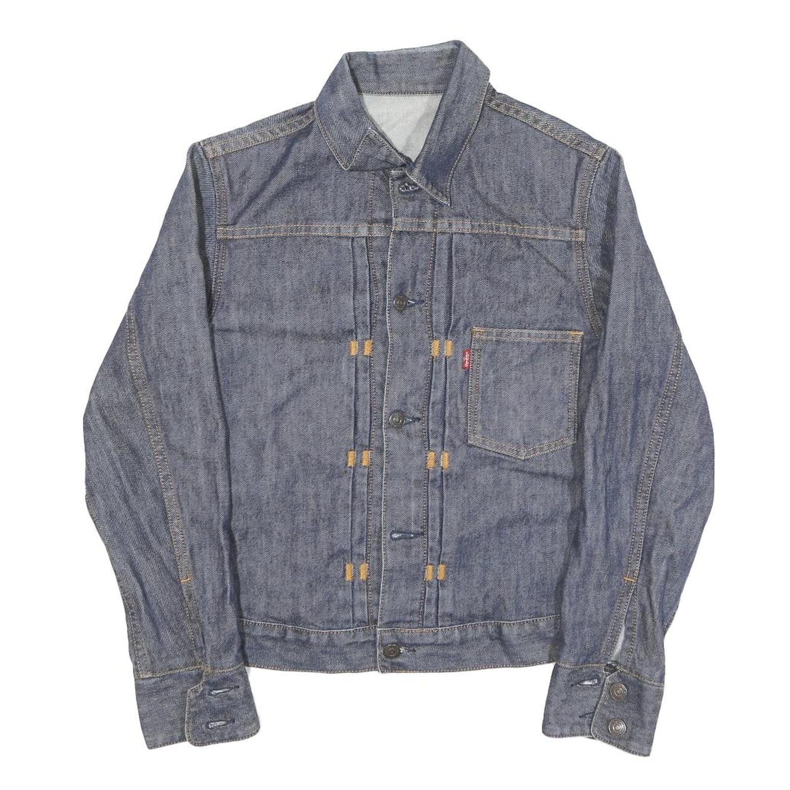 LEVI'S Womens Blue Denim Jacket XXS Cotton Blend Button Closure Classic Fit