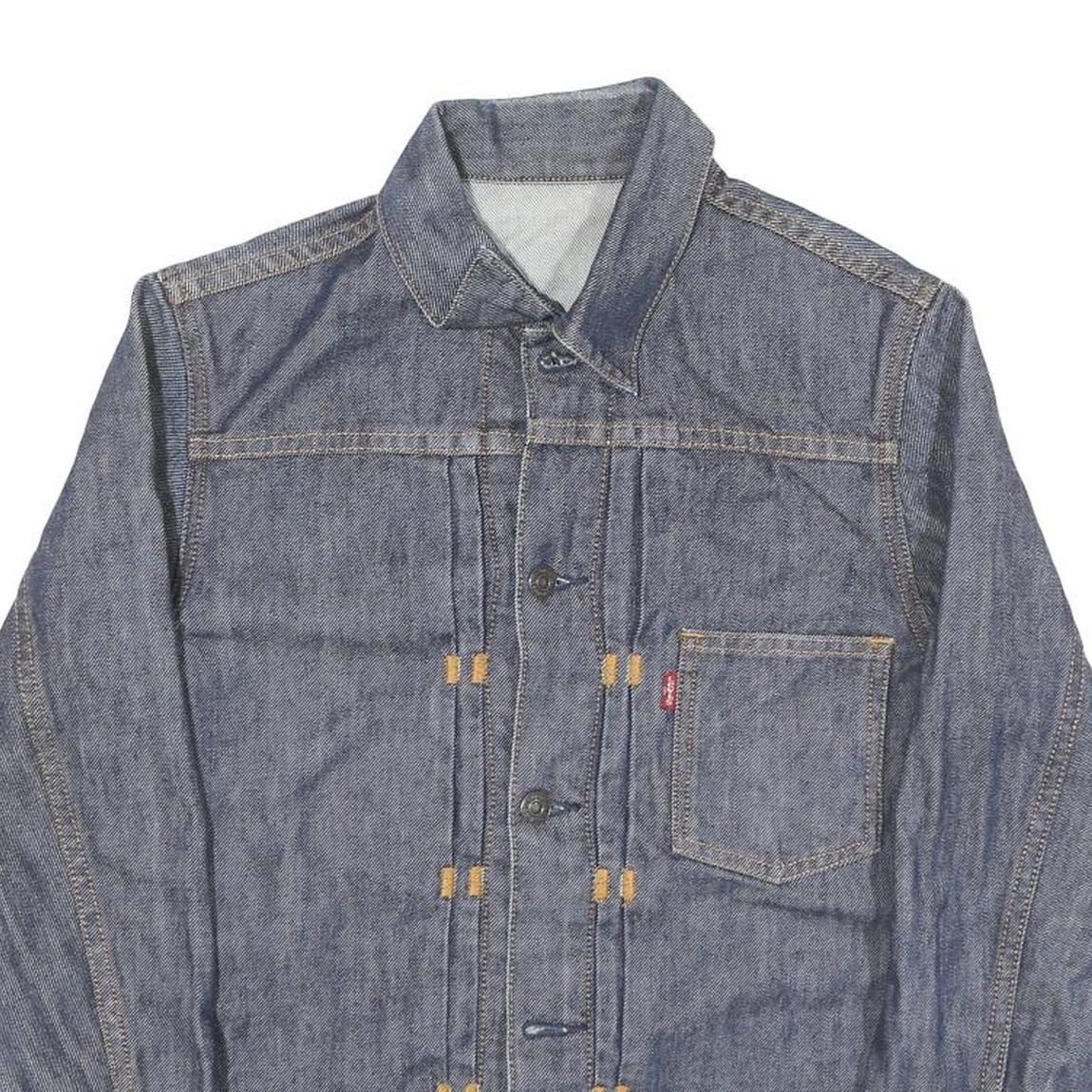 LEVI'S Womens Blue Denim Jacket XXS Cotton Blend Button Closure Classic Fit