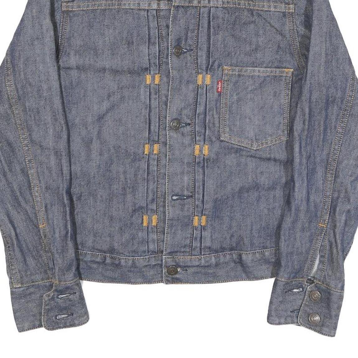 LEVI'S Womens Blue Denim Jacket XXS Cotton Blend Button Closure Classic Fit