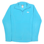 HELLY HANSEN Womens Blue Pullover Plain Jumper 1/4 Zip Stand-Up Collar Fleece M
