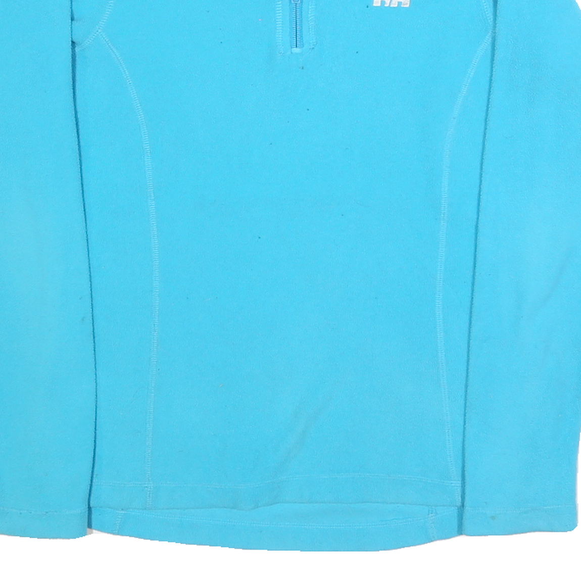 HELLY HANSEN Womens Blue Pullover Plain Jumper 1/4 Zip Stand-Up Collar Fleece M