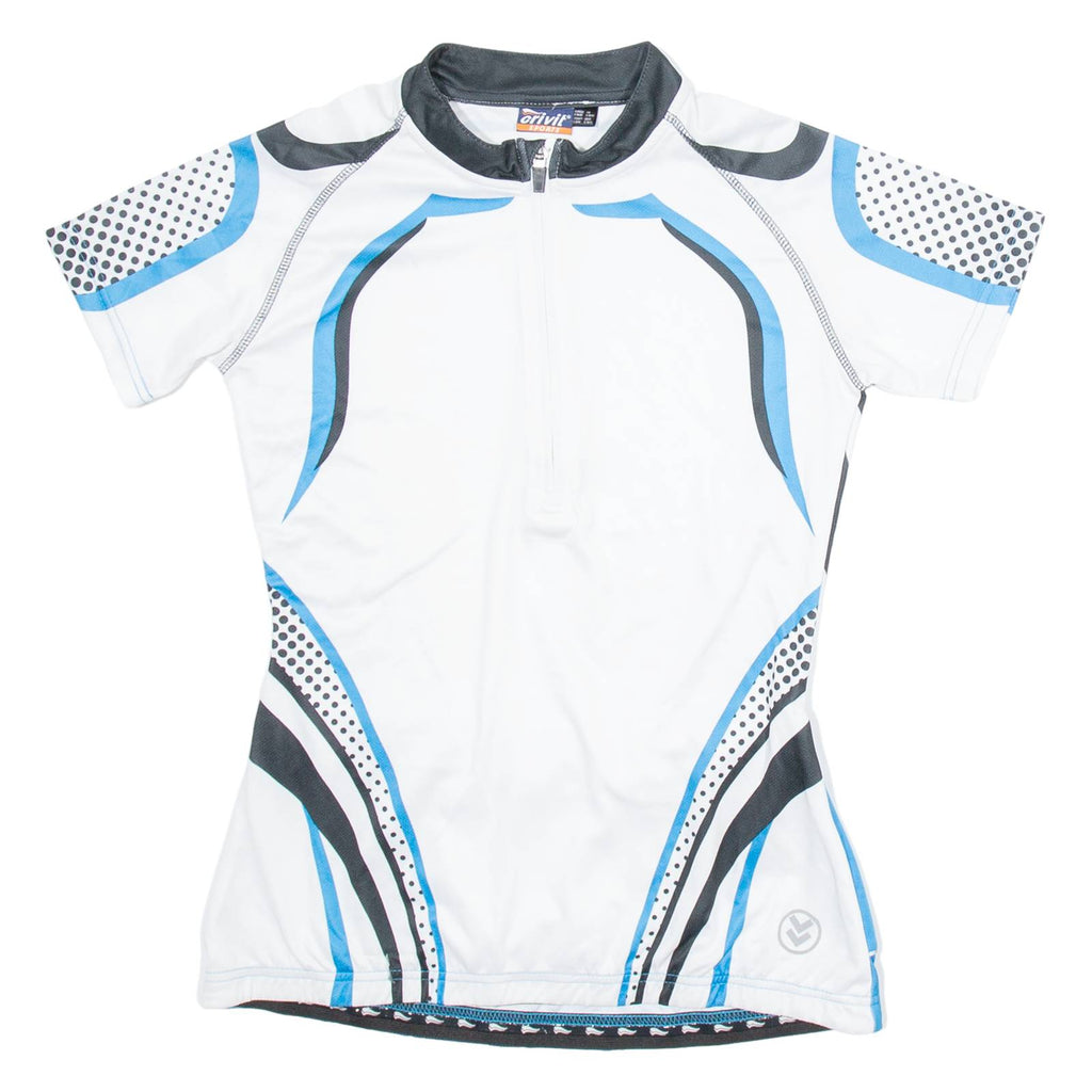 CRIVIT Cycling Womens Jersey White 1/4 Zip S