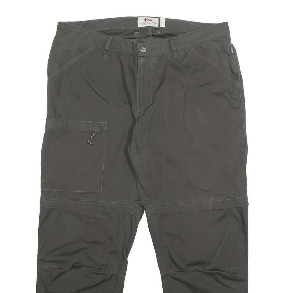 FJALLRAVEN Womens Polyester Grey Regular Fit Straight Trousers W32 L26 Casual