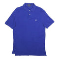 POLO RALPH LAUREN Mens Blue Short Sleeve Plain Logo Embroidered S Cotton Blend