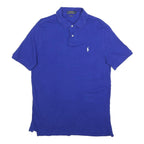 POLO RALPH LAUREN Mens Blue Short Sleeve Plain Logo Embroidered S Cotton Blend