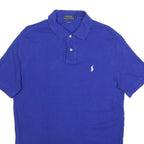 POLO RALPH LAUREN Mens Blue Short Sleeve Plain Logo Embroidered S Cotton Blend