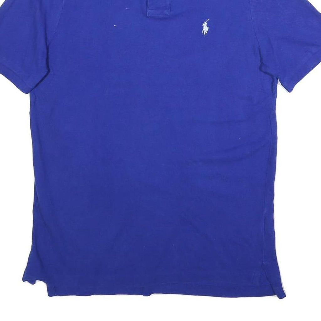 POLO RALPH LAUREN Mens Blue Short Sleeve Plain Logo Embroidered S Cotton Blend