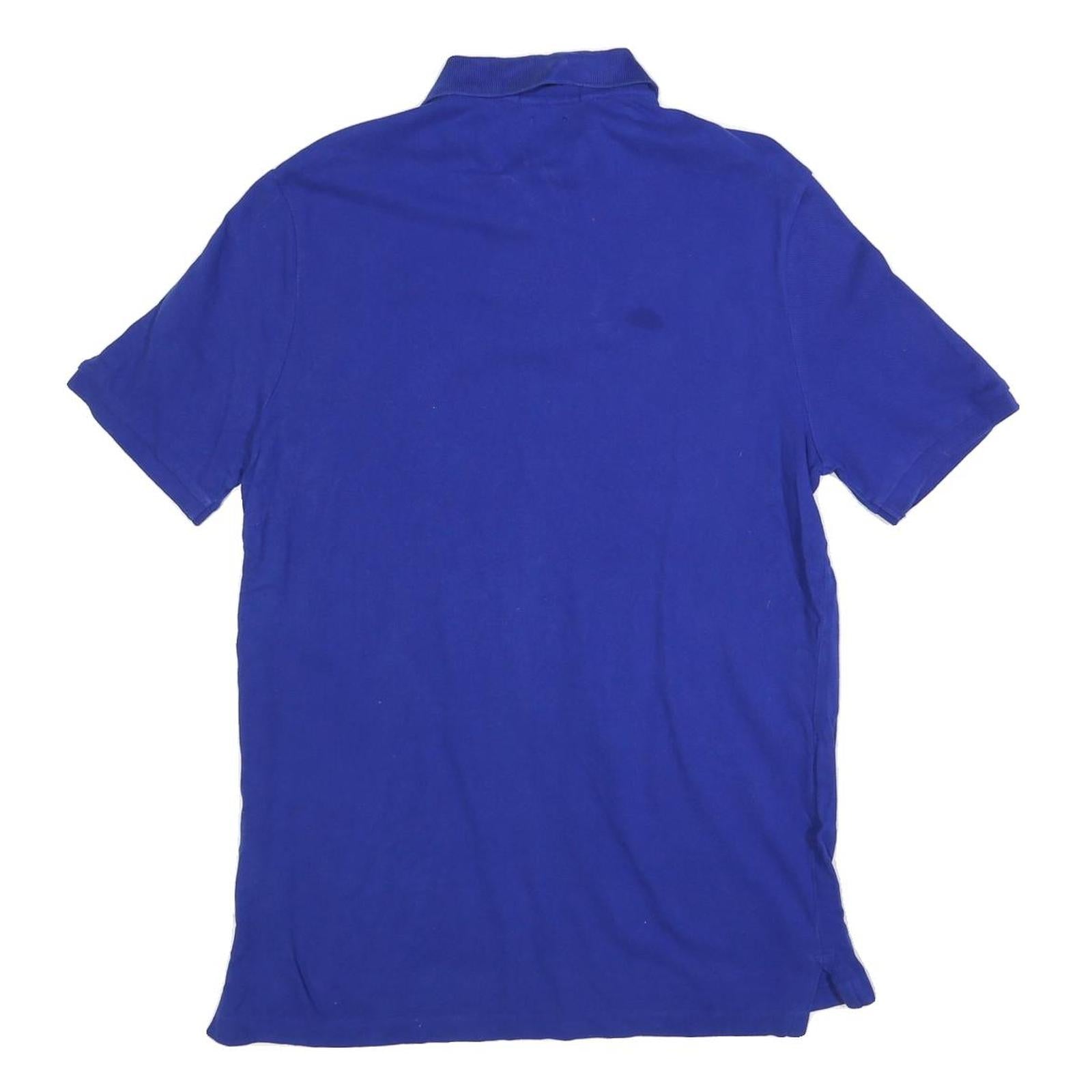 POLO RALPH LAUREN Mens Blue Short Sleeve Plain Logo Embroidered S Cotton Blend