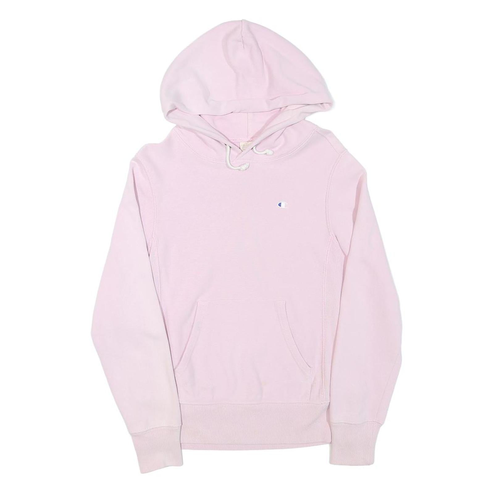 CHAMPION Womens Pink Pullover Hoodie S Cotton Blend Casual Sweatshirt