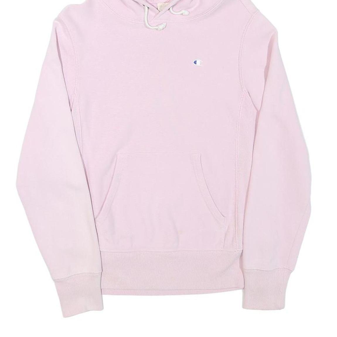 CHAMPION Womens Pink Pullover Hoodie S Cotton Blend Casual Sweatshirt