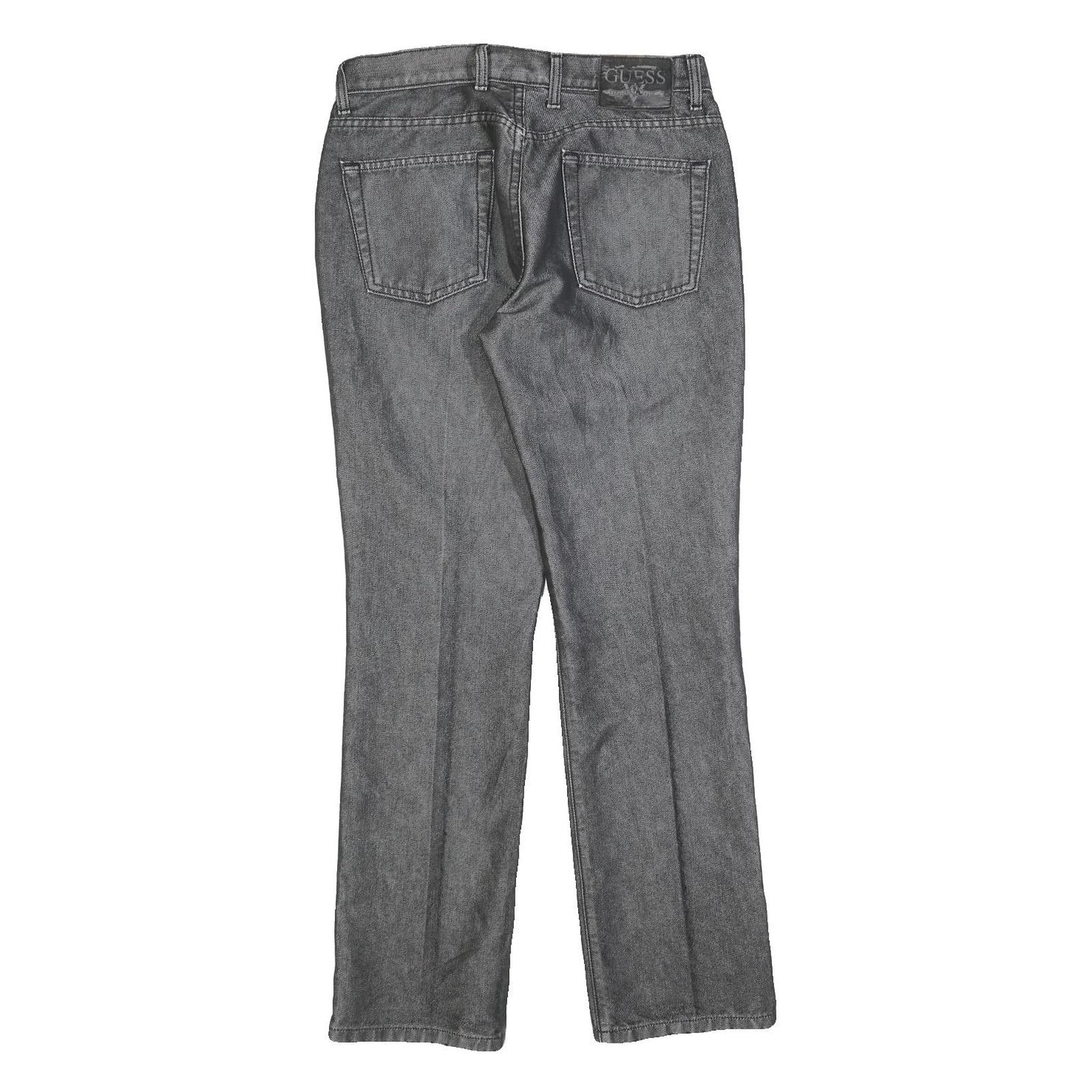 GUESS Womens Grey Regular Straight Denim Medium W29 L29 Zip Cotton Blend Jeans