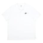 NIKE Mens White Short Sleeve Plain XL Polo Shirt Cotton Casual Summer