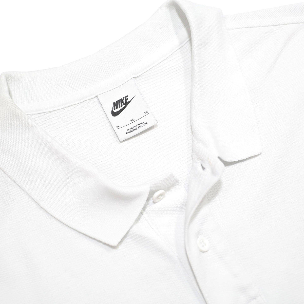 NIKE Mens White Short Sleeve Plain XL Polo Shirt Cotton Casual Summer