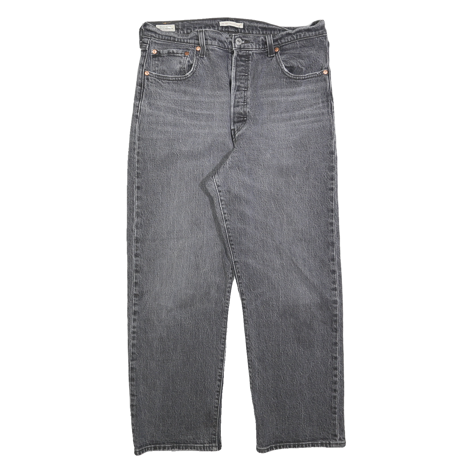 LEVI'S Womens Relaxed Jeans Grey Denim Medium W32 L27 Straight Fit Zip Closure