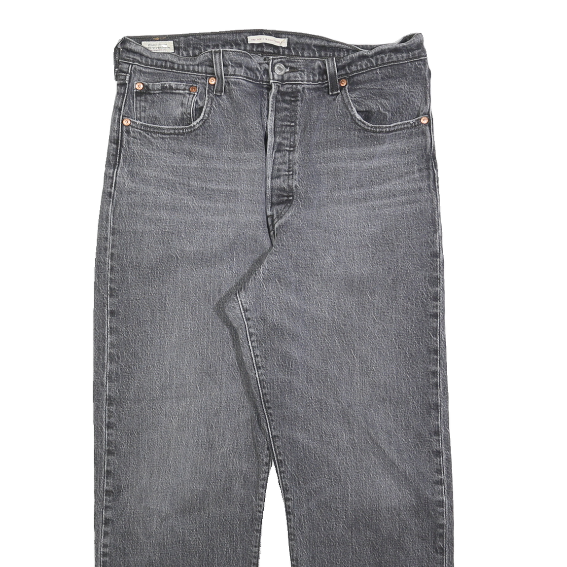 LEVI'S Womens Relaxed Jeans Grey Denim Medium W32 L27 Straight Fit Zip Closure