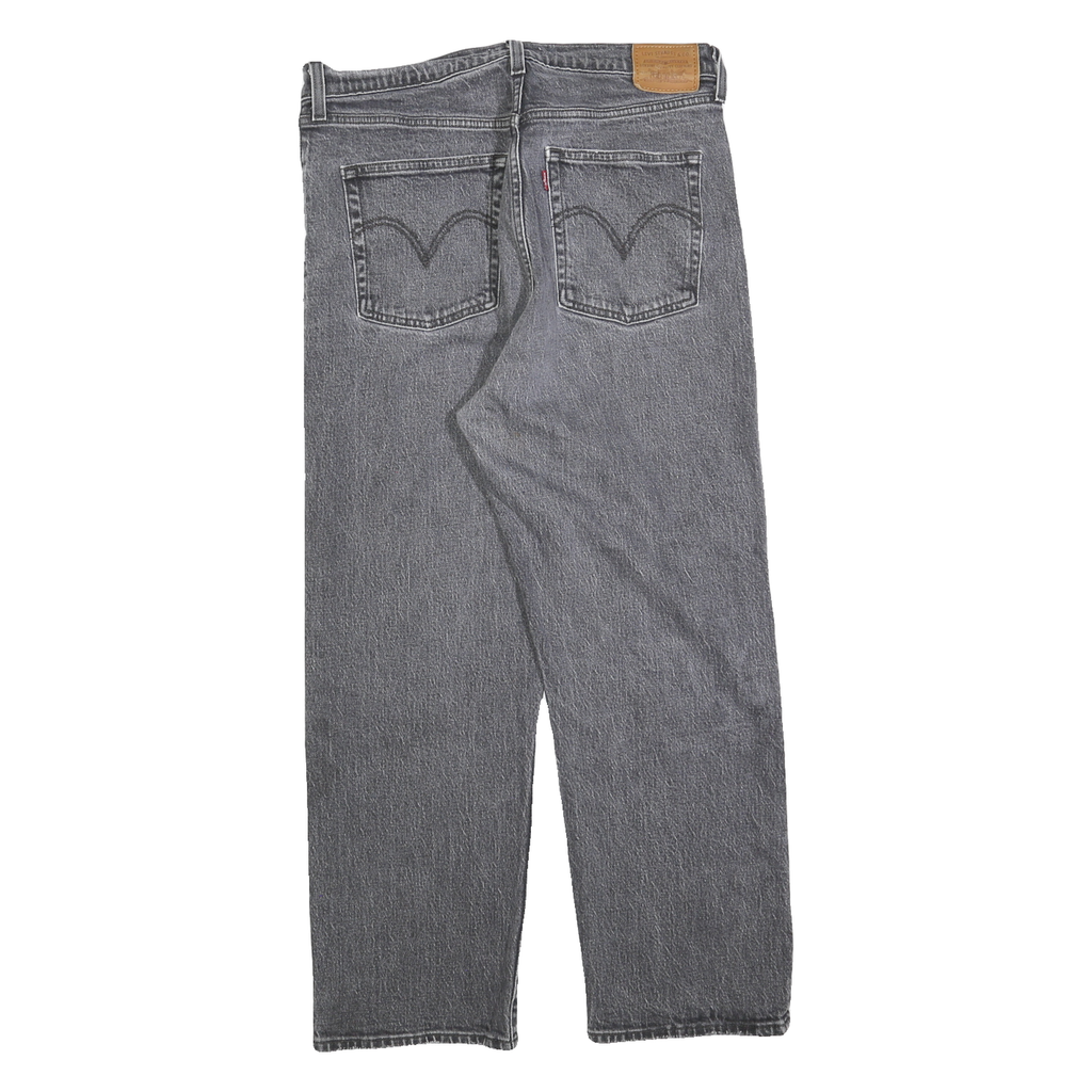 LEVI'S Womens Relaxed Jeans Grey Denim Medium W32 L27 Straight Fit Zip Closure