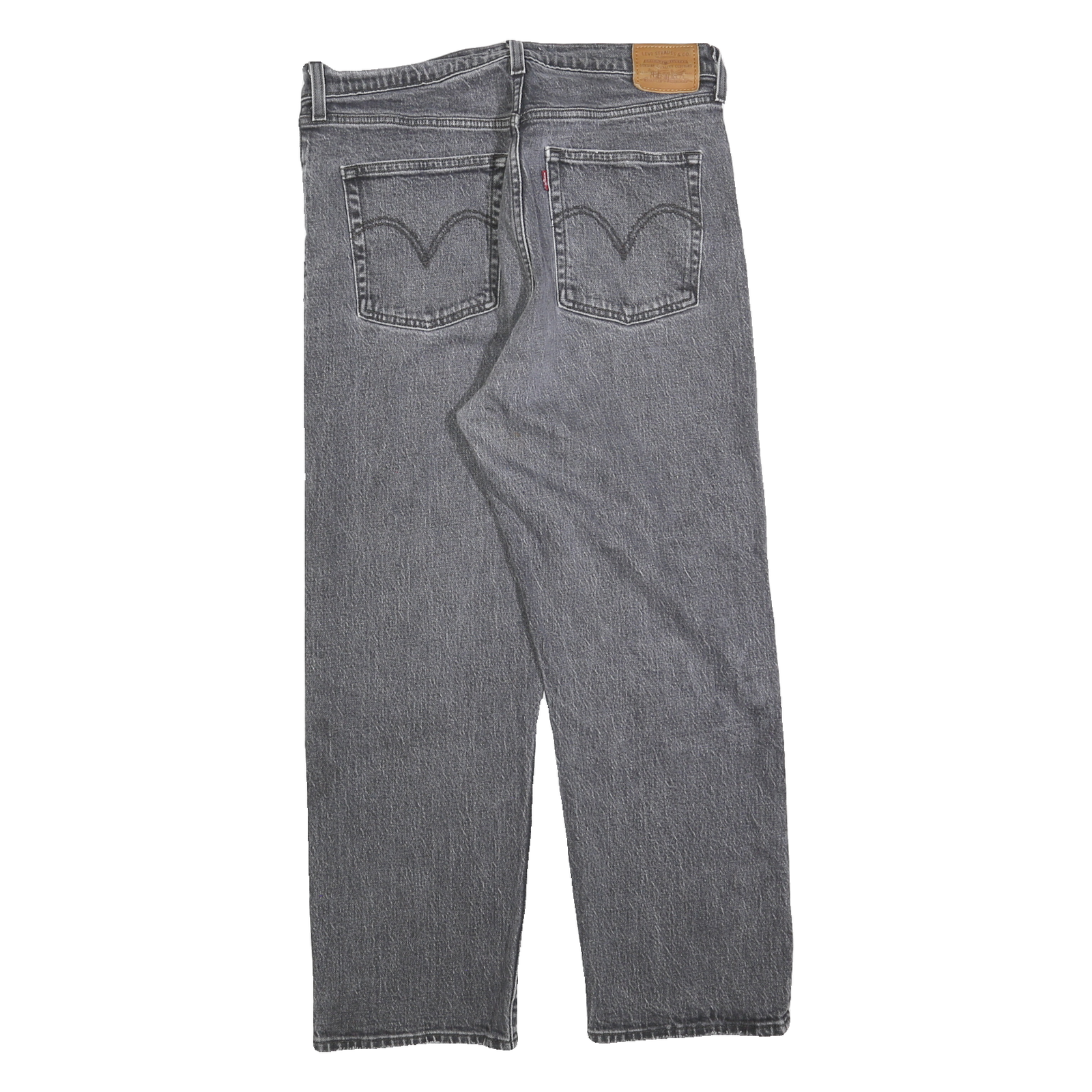 LEVI'S Womens Relaxed Jeans Grey Denim Medium W32 L27 Straight Fit Zip Closure