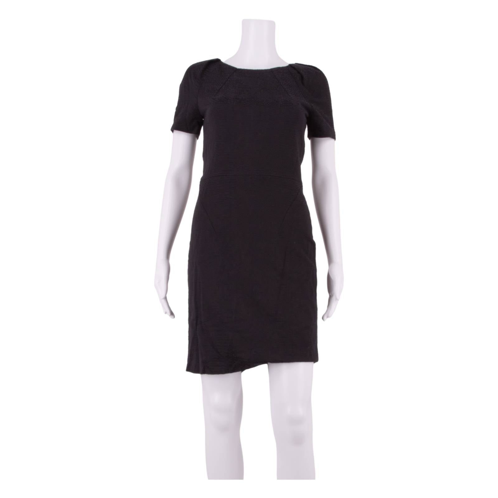 COAST Office Wear Womens Pencil Dress Black Animal Print Hi-Low UK 8