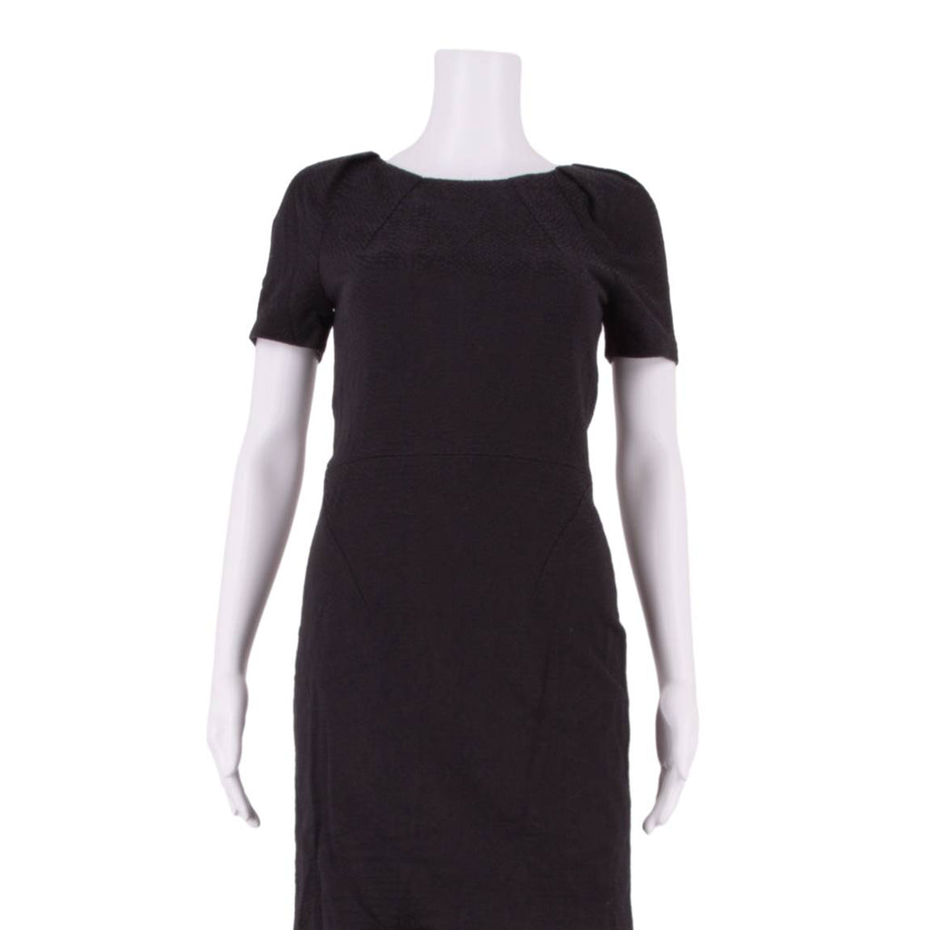 COAST Office Wear Womens Pencil Dress Black Animal Print Hi-Low UK 8