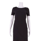 COAST Office Wear Womens Pencil Dress Black Animal Print Hi-Low UK 8