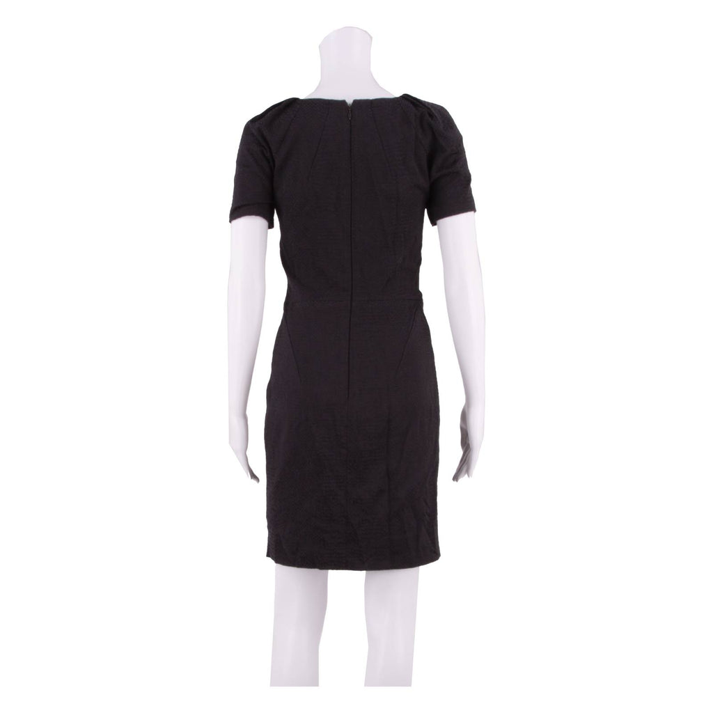 COAST Office Wear Womens Pencil Dress Black Animal Print Hi-Low UK 8
