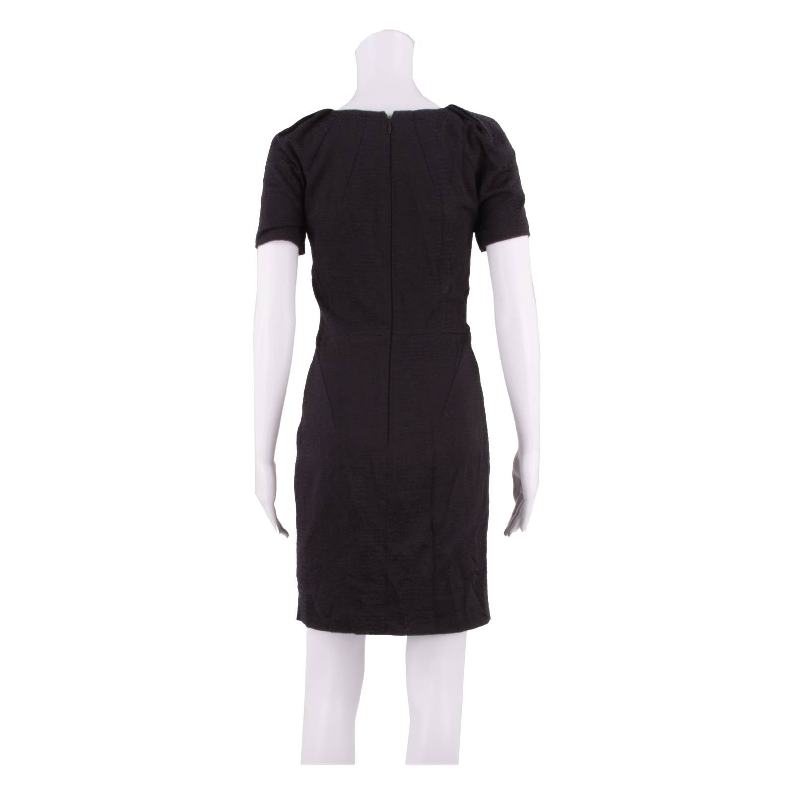 COAST Office Wear Womens Pencil Dress Black Animal Print Hi-Low UK 8