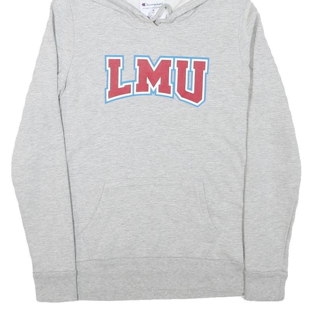 CHAMPION Womens Grey Hoodie M LMU Cotton Blend Pullover Casual Sweatshirt
