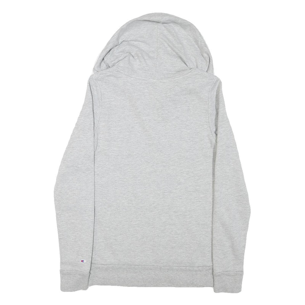 CHAMPION Womens Grey Hoodie M LMU Cotton Blend Pullover Casual Sweatshirt