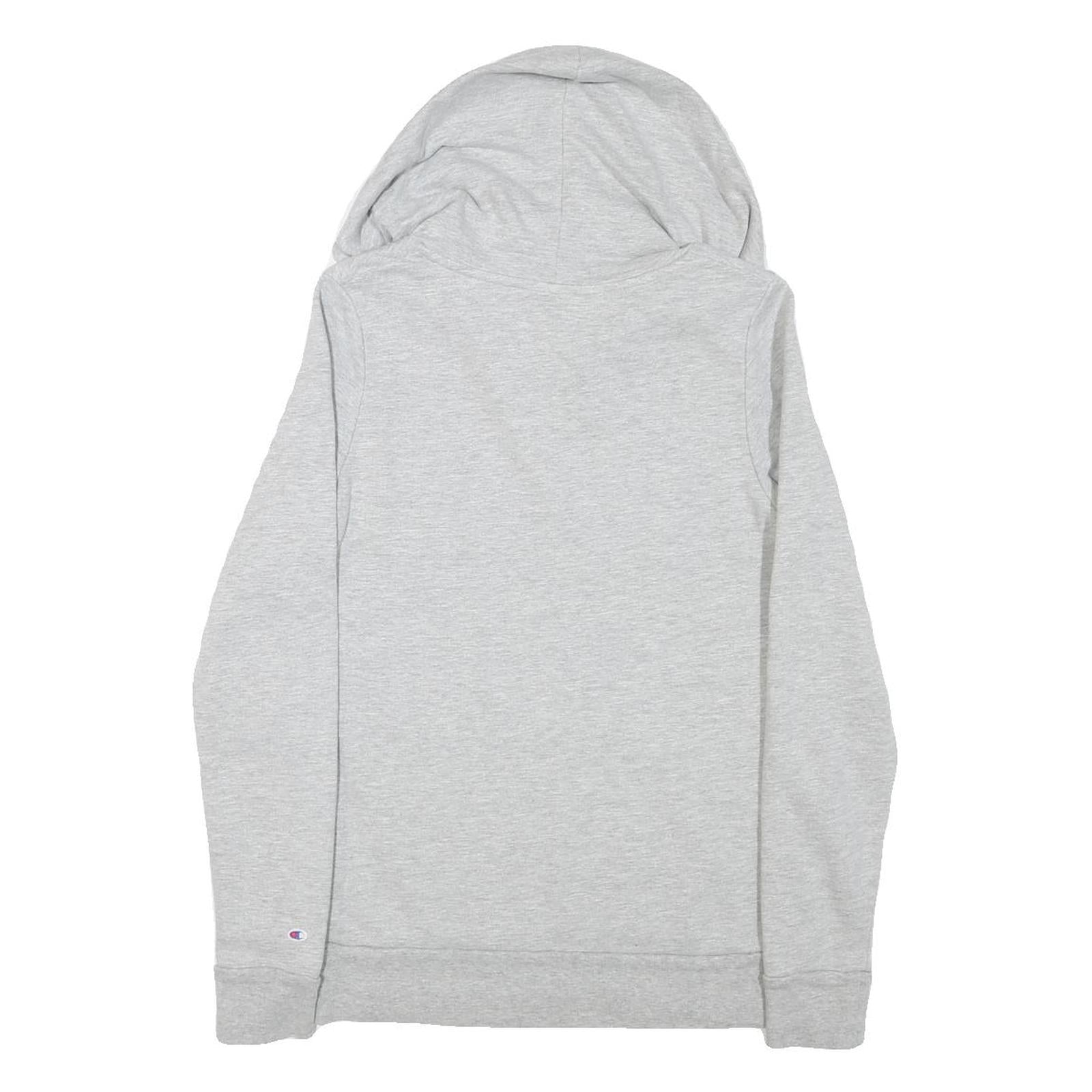 CHAMPION Womens Grey Hoodie M LMU Cotton Blend Pullover Casual Sweatshirt
