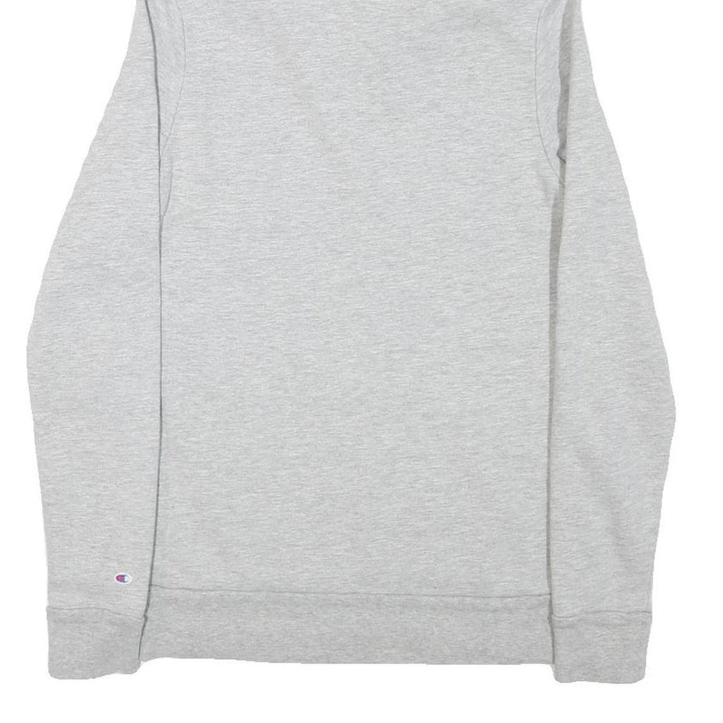 CHAMPION Womens Grey Hoodie M LMU Cotton Blend Pullover Casual Sweatshirt