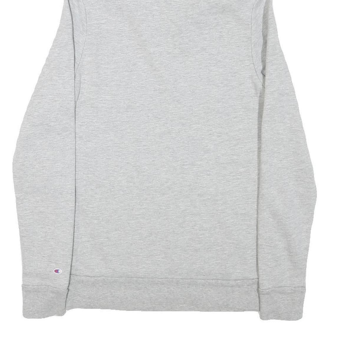 CHAMPION Womens Grey Hoodie M LMU Cotton Blend Pullover Casual Sweatshirt