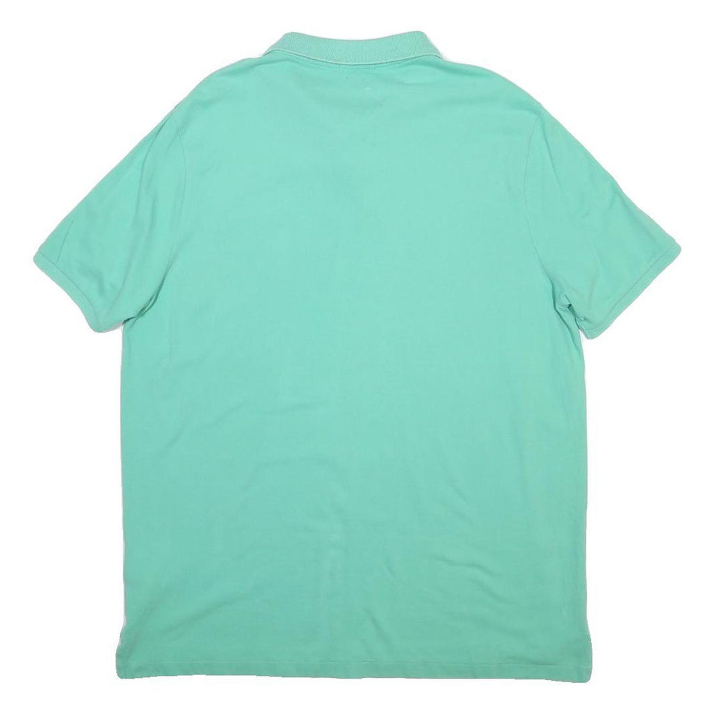POLO RALPH LAUREN Mens Green Polo Shirt XL Cotton Blend Short Sleeve Plain