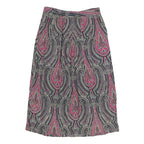 J.G HOOK Womens Pink & Purple Paisley Midi Nylon Skirt L Stylish Patterned