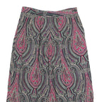 J.G HOOK Womens Pink & Purple Paisley Midi Nylon Skirt L Stylish Patterned