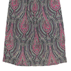 J.G HOOK Womens Pink & Purple Paisley Midi Nylon Skirt L Stylish Patterned