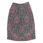 J.G HOOK Womens Pink & Purple Paisley Midi Nylon Skirt L Stylish Patterned