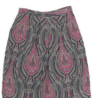 J.G HOOK Womens Pink & Purple Paisley Midi Nylon Skirt L Stylish Patterned