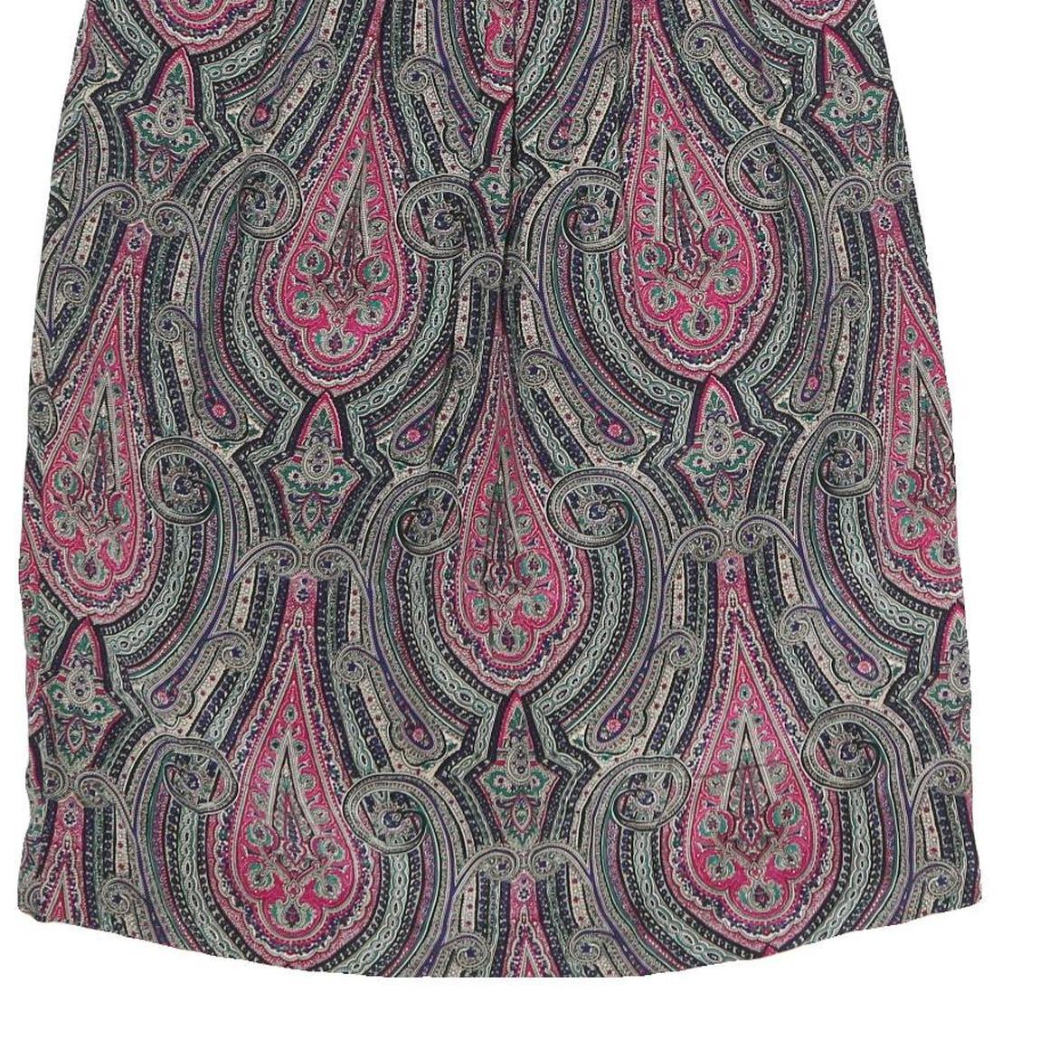 J.G HOOK Womens Pink & Purple Paisley Midi Nylon Skirt L Stylish Patterned