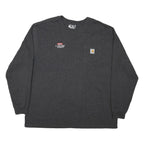 CARHARTT Mens Charcoal Grey Long Sleeve Crew Neck XL Cotton Blend Safety T-Shirt