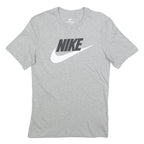 NIKE Mens Grey Crew Neck Short Sleeve S Cotton Graphic T-Shirt Sweat Casual