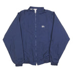 THE CHAMP Mens Navy Blue Nylon Zip Jacket M Lightweight Plain Casual