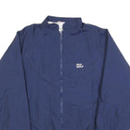 THE CHAMP Mens Navy Blue Nylon Zip Jacket M Lightweight Plain Casual