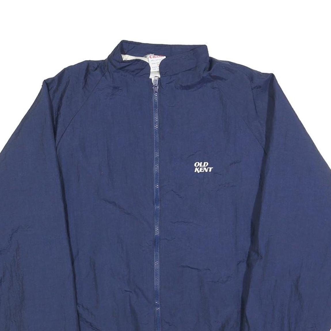 THE CHAMP Mens Navy Blue Nylon Zip Jacket M Lightweight Plain Casual