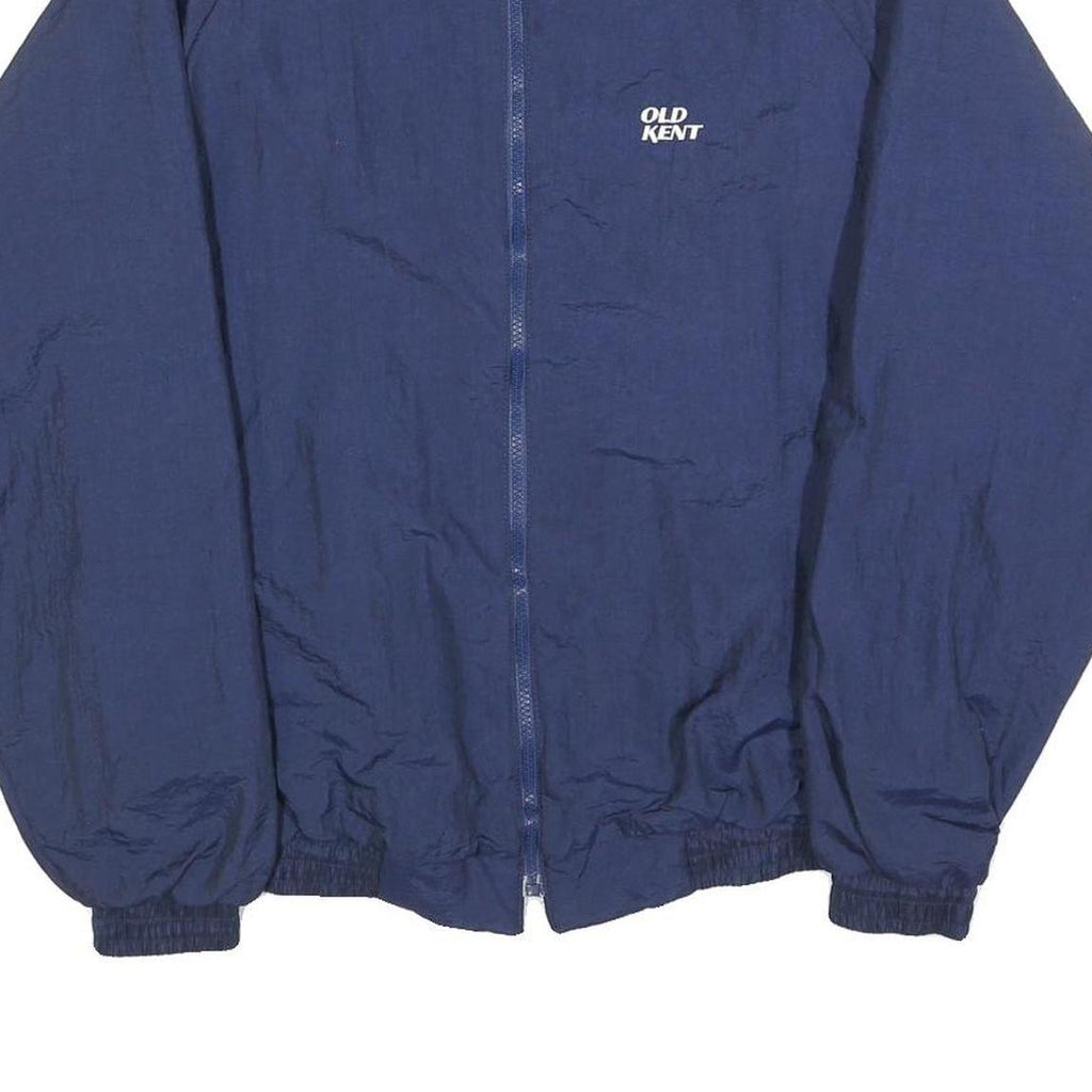 THE CHAMP Mens Navy Blue Nylon Zip Jacket M Lightweight Plain Casual